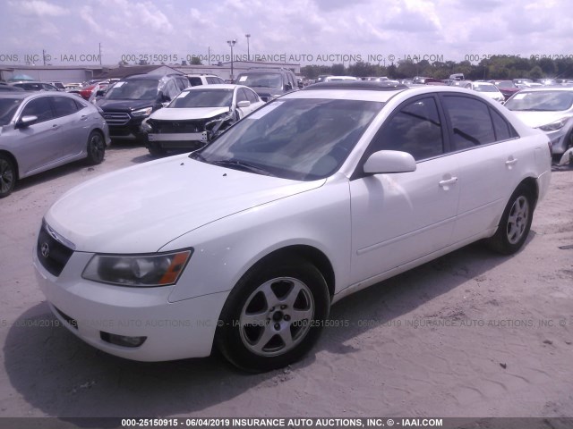 KMHEU46C76A085338 - 2006 HYUNDAI SONATA GLS/LX WHITE photo 2