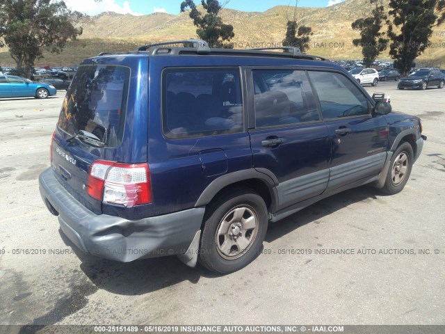 JF1SF63501H712339 - 2001 SUBARU FORESTER L BLUE photo 4