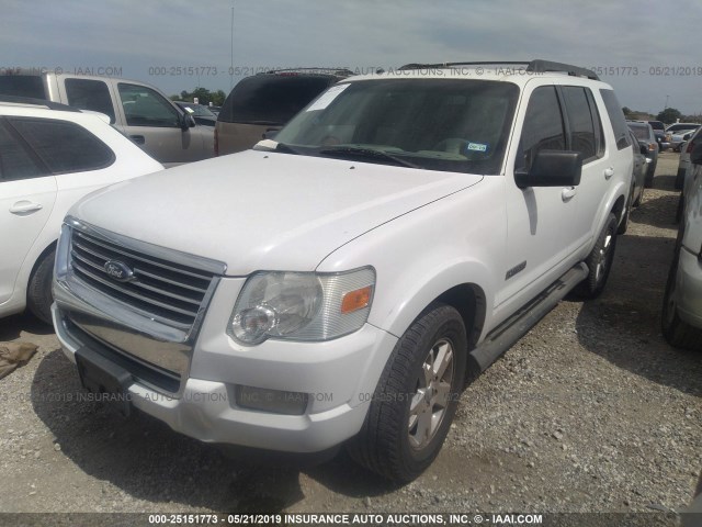 1FMEU63E87UB51395 - 2007 FORD EXPLORER XLT WHITE photo 2