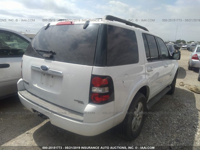 1FMEU63E87UB51395 - 2007 FORD EXPLORER XLT WHITE photo 4