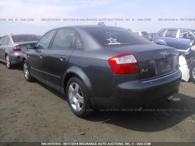 WAULC68E24A024837 - 2004 AUDI A4 1.8T QUATTRO GRAY photo 3