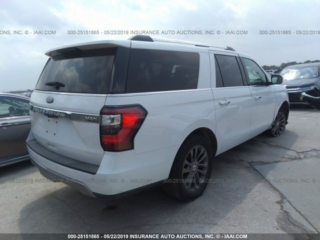1FMJK2AT7KEA17818 - 2019 FORD EXPEDITION MAX LIMITED WHITE photo 4