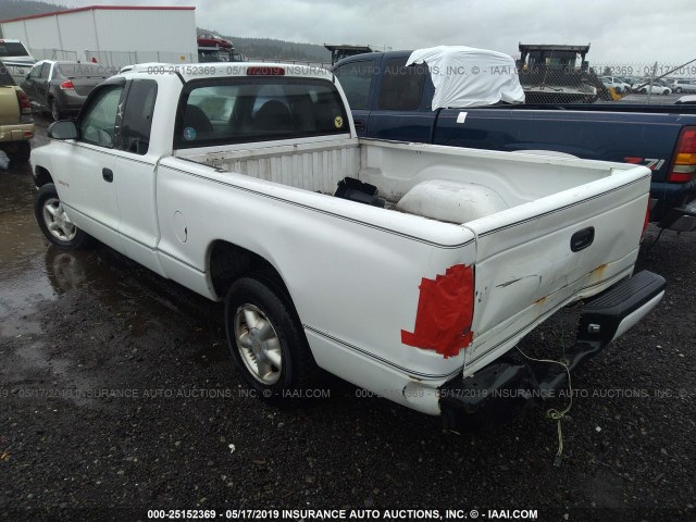 1B7GL22X7XS175906 - 1999 DODGE DAKOTA WHITE photo 3