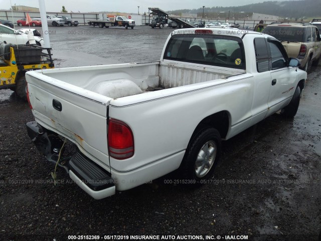 1B7GL22X7XS175906 - 1999 DODGE DAKOTA WHITE photo 4