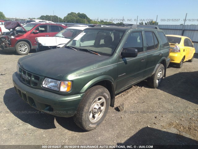 4S2DM58W514302801 - 2001 ISUZU RODEO S/LS/LSE GREEN photo 2