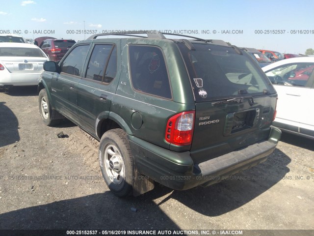 4S2DM58W514302801 - 2001 ISUZU RODEO S/LS/LSE GREEN photo 3