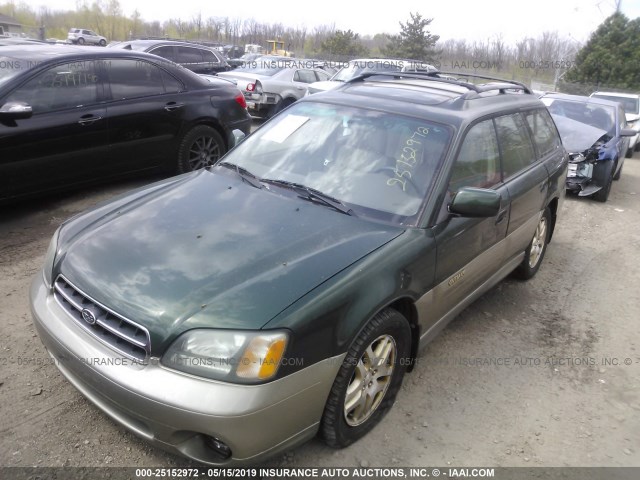 4S3BH686527651535 - 2002 SUBARU LEGACY OUTBACK LIMITED GREEN photo 2
