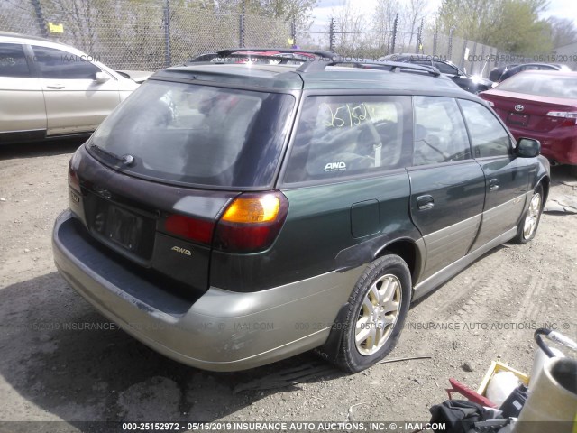4S3BH686527651535 - 2002 SUBARU LEGACY OUTBACK LIMITED GREEN photo 4