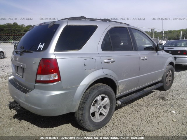 KNDJD733745237133 - 2004 KIA SORENTO EX/LX SILVER photo 4