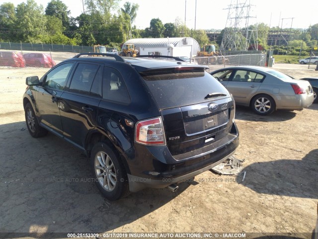 2FMDK48C39BA34362 - 2009 FORD EDGE SEL BLACK photo 3