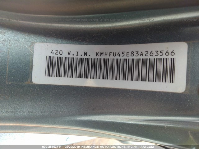 KMHFU45E83A263566 - 2003 HYUNDAI XG 350 BLUE photo 9