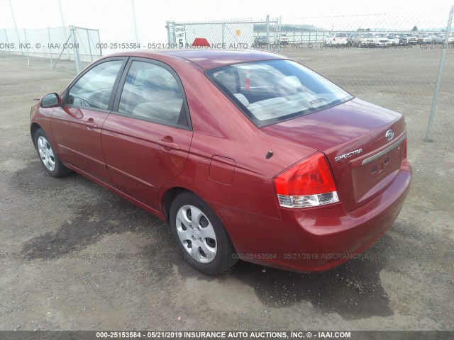 KNAFE122485531200 - 2008 KIA SPECTRA EX/LX/SX MAROON photo 3