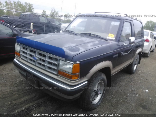 1FMCU14T5KUA85016 - 1989 FORD BRONCO II BLUE photo 2