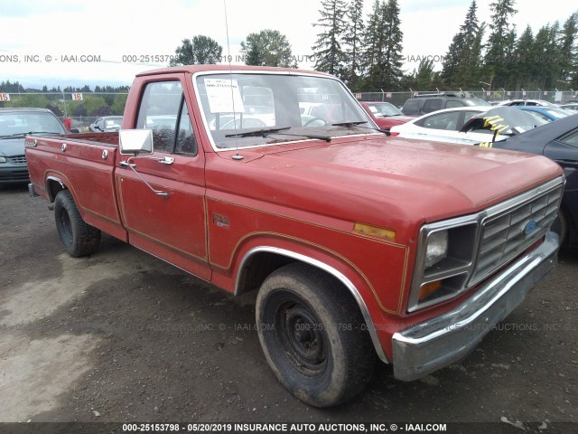 2FTDF15Y1FCA73223 - 1985 FORD F150 RED photo 1