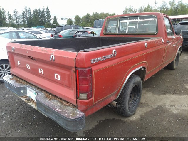 2FTDF15Y1FCA73223 - 1985 FORD F150 RED photo 4