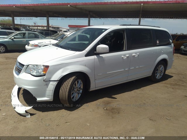 2C4RDGCG5FR544196 - 2015 DODGE GRAND CARAVAN SXT WHITE photo 2