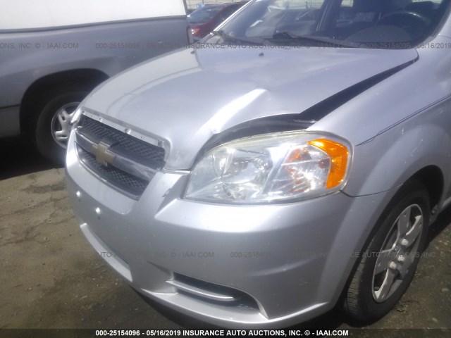 KL1TD5DE6BB122980 - 2011 CHEVROLET AVEO LS/LT SILVER photo 6