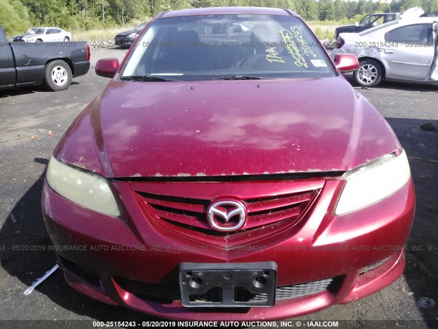 1YVFP80D845N09781 - 2004 MAZDA 6 S RED photo 6