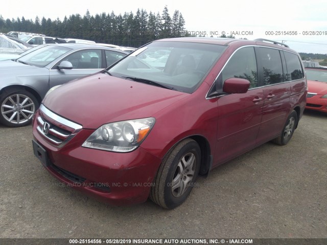 5FNRL38786B419192 - 2006 HONDA ODYSSEY EXL MAROON photo 2