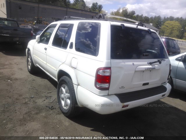 JN8DR07Y21W529309 - 2001 NISSAN PATHFINDER LE/SE/XE WHITE photo 3