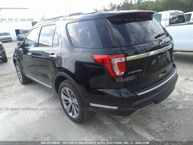 1FM5K7F89JGA98861 - 2018 FORD EXPLORER LIMITED BLACK photo 3