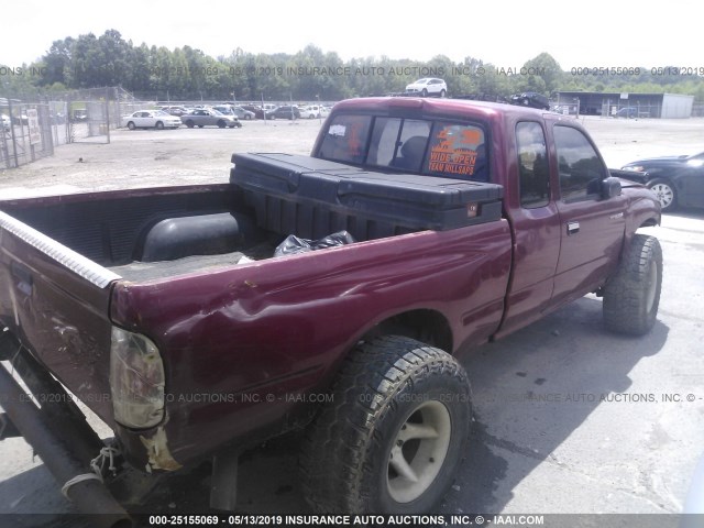 4TAWN72N9WZ031230 - 1998 TOYOTA TACOMA XTRACAB BURGUNDY photo 4