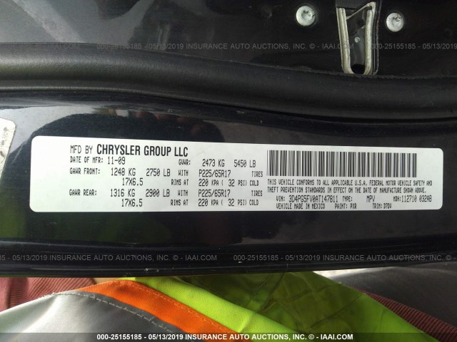 3D4PG5FV0AT147811 - 2010 DODGE JOURNEY SXT BLACK photo 9