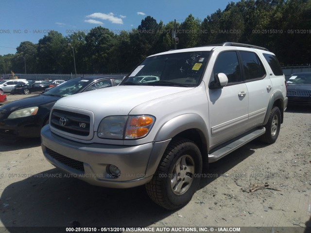 5TDZT34AX4S210384 - 2004 TOYOTA SEQUOIA SR5 WHITE photo 2