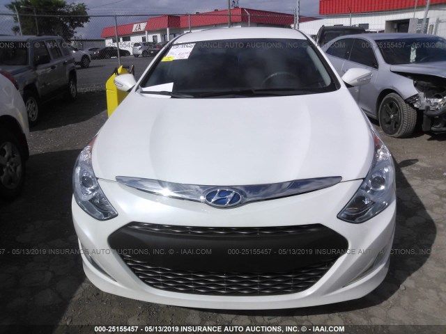 KMHEC4A44CA031395 - 2012 HYUNDAI SONATA HYBRID WHITE photo 6