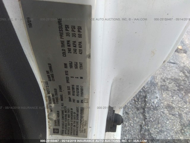 1GTCSBD92A8108800 - 2010 GMC CANYON WHITE photo 9