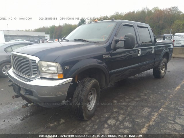 1FTNW21S02EB99329 - 2002 FORD F250 SUPER DUTY BLUE photo 2