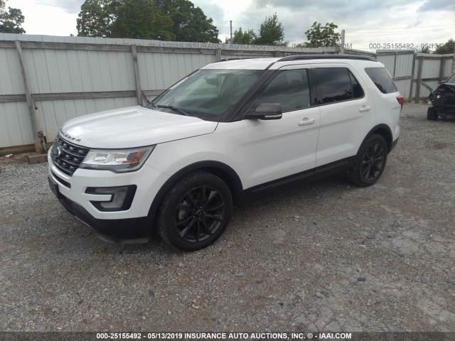 1FM5K7D82HGC76283 - 2017 FORD EXPLORER XLT WHITE photo 2