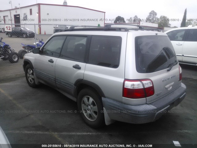 JF1SF63551H727192 - 2001 SUBARU FORESTER L SILVER photo 3