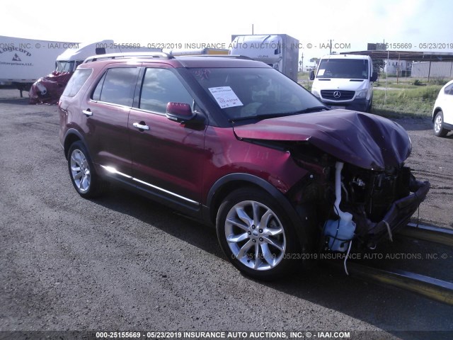 1FM5K7F85FGA17698 - 2015 FORD EXPLORER LIMITED RED photo 1