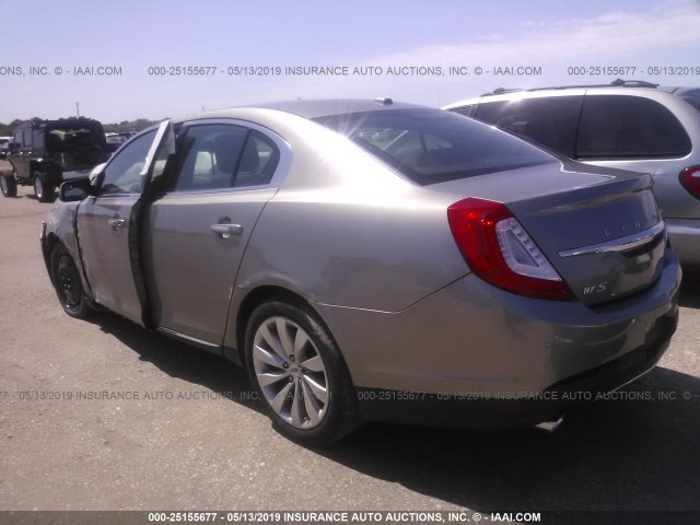 1LNHL9DK6GG603493 - 2016 LINCOLN MKS TAN photo 3