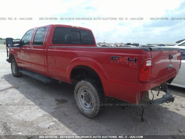 1FT8W3BT2CEA32188 - 2012 FORD F350 RED photo 3