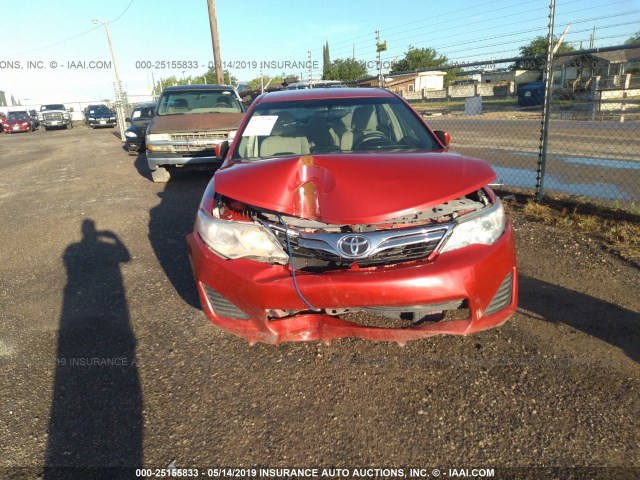 4T4BF1FK4DR329595 - 2013 TOYOTA CAMRY L/SE/LE/XLE RED photo 6