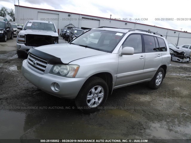 JTEHF21A730137019 - 2003 TOYOTA HIGHLANDER SILVER photo 2