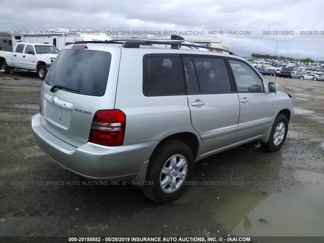 JTEHF21A730137019 - 2003 TOYOTA HIGHLANDER SILVER photo 4