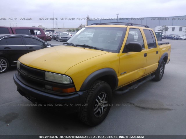 1GCDT13X24K113675 - 2004 CHEVROLET S TRUCK S10 YELLOW photo 2