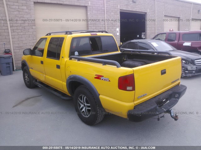 1GCDT13X24K113675 - 2004 CHEVROLET S TRUCK S10 YELLOW photo 3