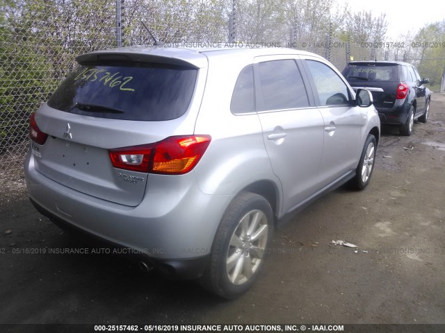 4A4AP4AU2FE012082 - 2015 MITSUBISHI OUTLANDER SPORT SE/GT SILVER photo 4