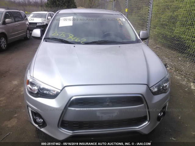 4A4AP4AU2FE012082 - 2015 MITSUBISHI OUTLANDER SPORT SE/GT SILVER photo 6