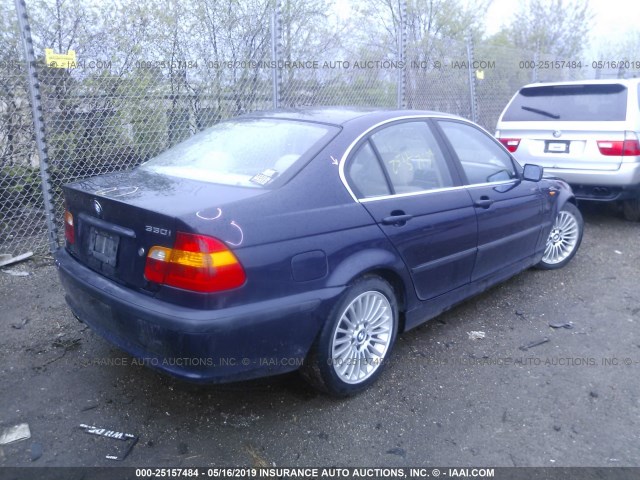 WBAEV53412KM21359 - 2002 BMW 330 I BLUE photo 4