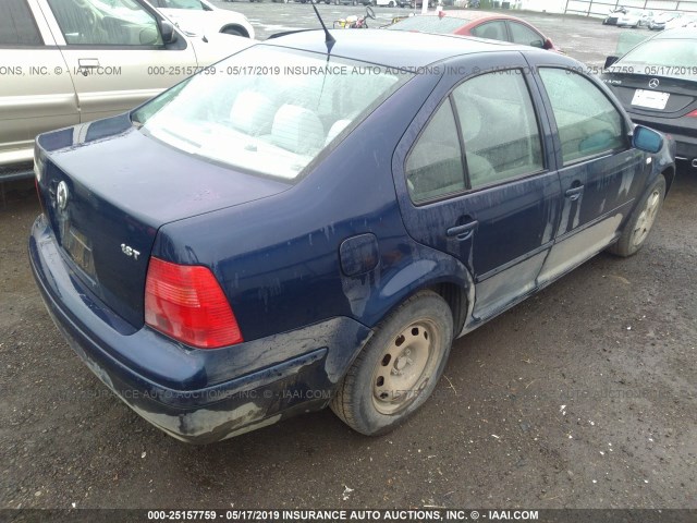 3VWSE69M52M027646 - 2002 VOLKSWAGEN JETTA GLS BLUE photo 4