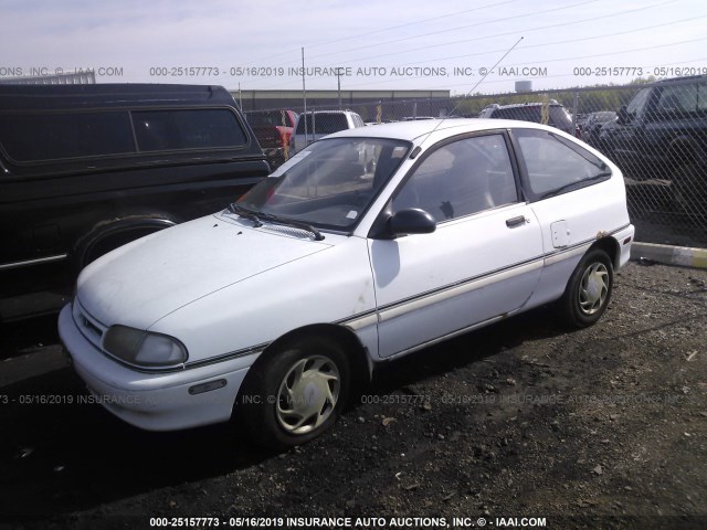 KNJLT05H6R6107127 - 1994 FORD ASPIRE WHITE photo 2