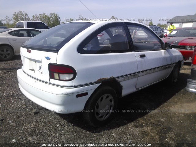 KNJLT05H6R6107127 - 1994 FORD ASPIRE WHITE photo 4