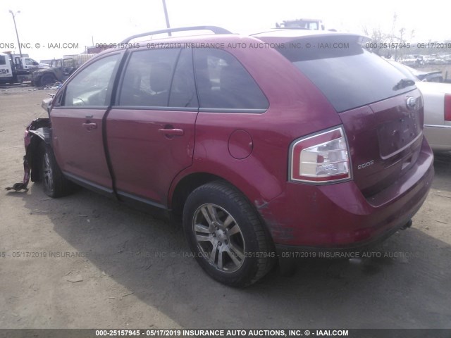 2FMDK38C98BA70291 - 2008 FORD EDGE SEL RED photo 3