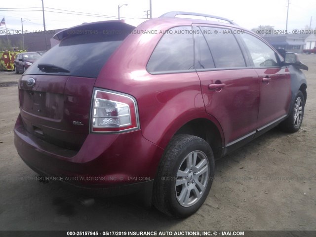 2FMDK38C98BA70291 - 2008 FORD EDGE SEL RED photo 4