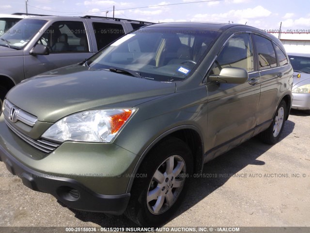 5J6RE38778L008094 - 2008 HONDA CR-V EXL GREEN photo 2